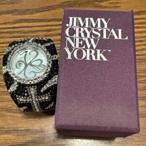 Jimmy Crystal New York Black and Silver watch